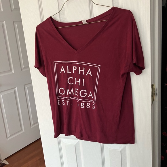 Alpha Chi Omega Sorority V Neck Tee - Picture 1 of 2